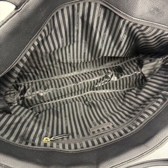 Victorias Secret Tote Gold Studded Bag Black shoulder purse lined - Picture 8 of 15